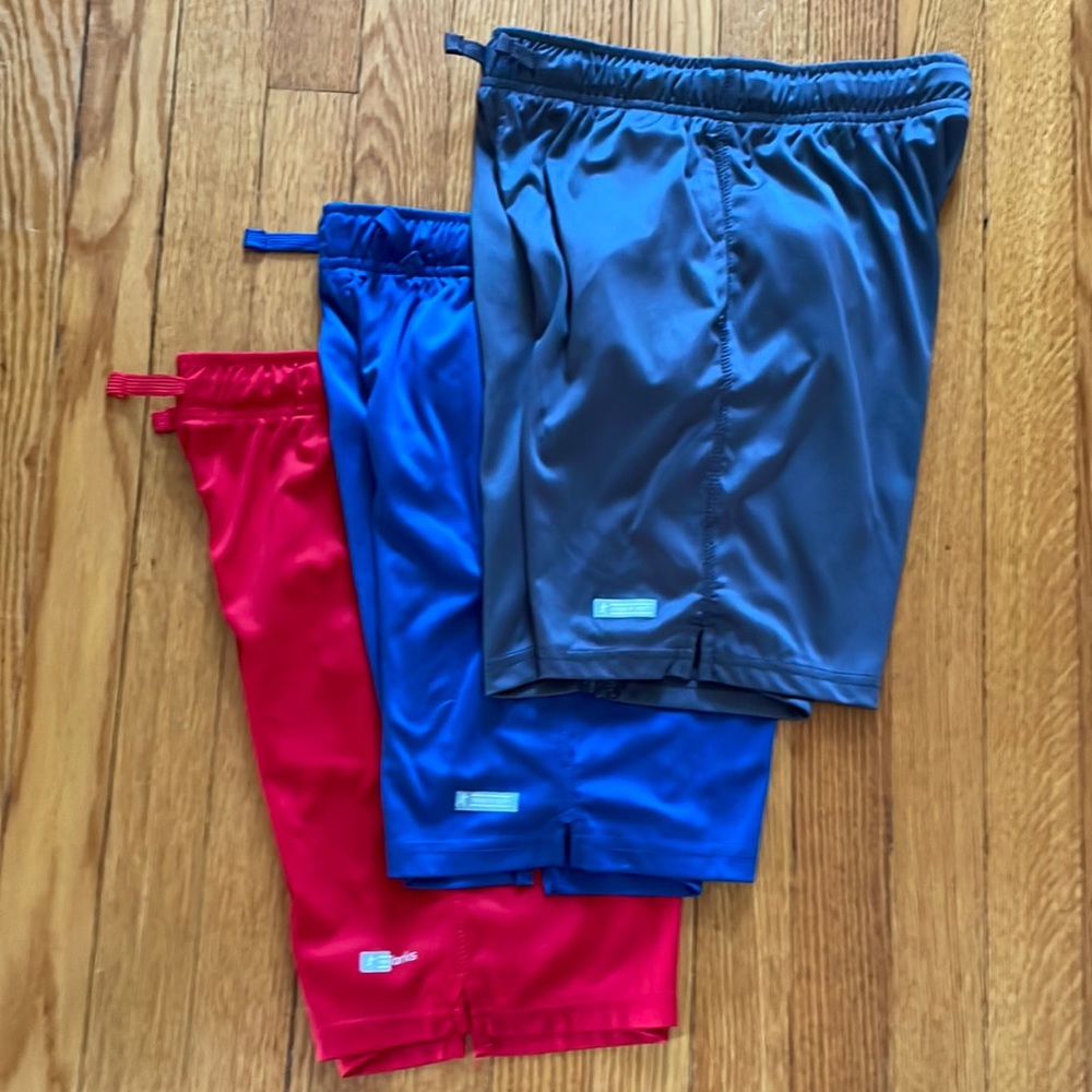 Three pair of boys polyester shorts